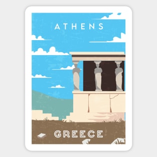 Athens, Greece. Retro travel poster Sticker